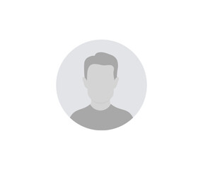 Poster - Default Man Avatar Profile. User profile icon. Profile picture, person, male portrait. User member, People icon in flat style. Circle button with avatar photo silhouette vector design and illustration