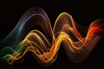 Wall Mural - Blurred color wave background. Generative AI