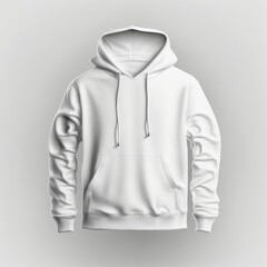 black hoodie template, front and back, white background, 3d tshirt mockup with shadows, generative ai	