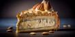 A slice of Bienenstich, almond cake with cream filling generated by AI