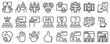 Line icons about meeting on transparent background with editable stroke.