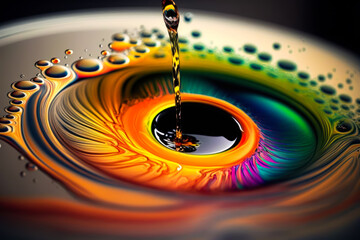 Wall Mural - Abstract multi color paint explosion on black background. Paint clouds on black background illustration. Colorful smoke texture. Generative AI colorfull fume in water illustration.