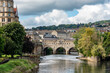 View of Pulteney Bridge with Bath city in Background, UK