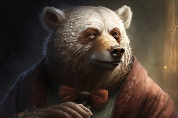 Wall Mural - alluring old-fashioned charm of a venerable bear image generative ai