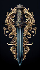 Sticker - antique metal knife design