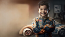 Boy In Racer Suit Illustration By Generative AI
