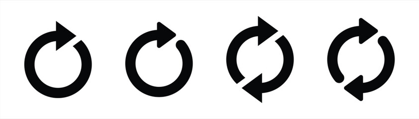 Wall Mural - circle arrow icon set. circular arrow icon, refresh, reload, rotation arrow icon symbol sign, vector illustration