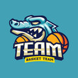 Vector illustration of Crocodile mascot for basketball team logo