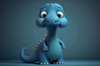 blue baby brontosaurus made by generative ai