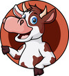 Cute happy cow cartoon with frames