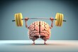 © pixardi - Brain-strengthening weights. Mental growth idea. Photo generative AI