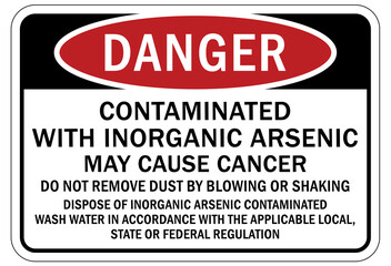 Wall Mural - Poison chemical warning sign and labels  contaminated with inorganic arsenic may cause cancer