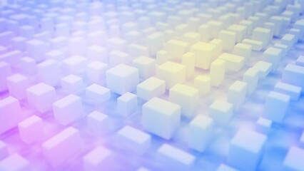 Wall Mural - rose - blue rounded 3d cubes - graphic background - loop video