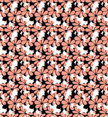 Sticker - Seamless geometric flowers pattern, floral print.