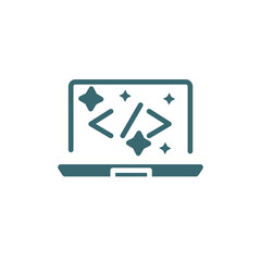 clean code icon. Filled clean code icon from information technology collection. Glyph vector isolated on white background. Editable clean code symbol can be used web and mobile