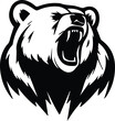 Grizzly Bear Monogram Logo Monochrome Design Style
