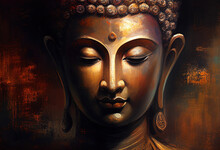 Buddha Statue, Oil Painting, Generative AI