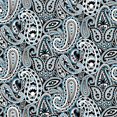 Wall Mural - Paisley Ethnic Floral Hand Drawn Seamless Pattern