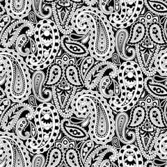 Wall Mural - Paisley Ethnic Floral Hand Drawn Seamless Pattern