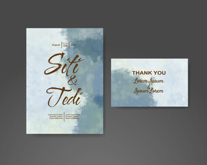 Wedding invitation with abstract watercolor background