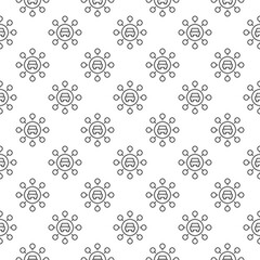 Wall Mural - Carsharing vector round concept linear seamless pattern