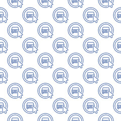 Wall Mural - Click on Carsharing App Button vector line seamless pattern