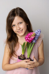 Wall Mural - Portrait of girl with flowers