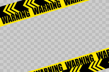 Black and yellow warning line striped rectangular background, warning to be careful of the potential danger vector template sign border