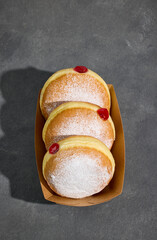 Canvas Print - freshly baked jelly donuts