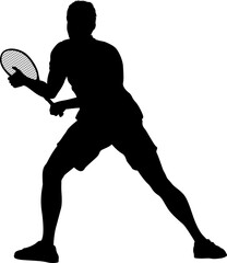 Wall Mural - Tennis Silhouette Sport Player Man