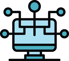 Wall Mural - system backup icon. outline system backup vector icon for web design isolated on white background co
