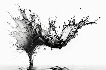 Canvas Print - isolated water splash on a white background. Generative AI