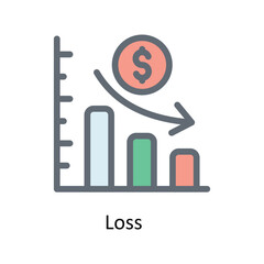 Loss  Vector Fill outline Icons. Simple stock illustration stock