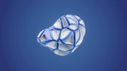 Fototapete - Abstract loop animation of a white crystal figure. 3d rendering HD