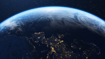Wall Mural - europe and planet earth seen from space