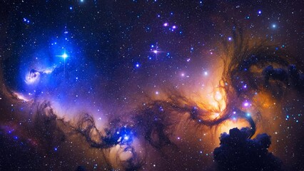Wall Mural - beautiful nebula in the deep of space in 4k