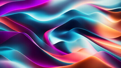 Wall Mural - Generative AI, generative and AI background with wavy lines offers a whimsical and organic feel to any artwork. Its abstract and surreal nature can evoke various emotions and offer a memorable effect.