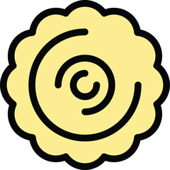 Sticker - Round flower icon. Outline Round flower vector icon for web design isolated on white background color flat