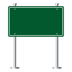 Wall Mural - Empty green road traffic signs on white background. illustration vector
