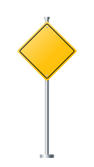 Wall Mural - Empty yellow road traffic signs on white background. illustration vector