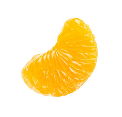 Wall Mural - Orange mandarin slice isolated on transparent background. Png format	