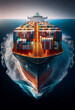© mediagroup.digital - Navio de carga containers cargueiro gestão da cadeia de abastecimento IA Generativa
