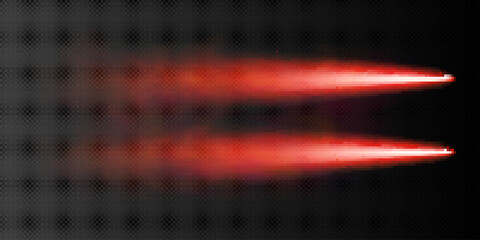Wall Mural - red plane cloud smoke trail vector speed line isolated on transparent background. realistic airplane