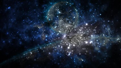 Wall Mural - Abstract space galaxy with stars and constellations futuristic with glow effect, abstract background.