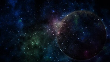Wall Mural - Abstract space galaxy with stars and constellations futuristic with glow effect, abstract background.