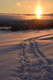 Fototapeta Miasto - A sunrise on a cold morning, Sainte-Apolline, Québec, Canada