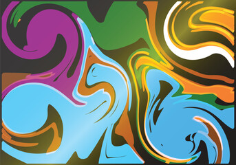 Wall Mural -  color abstract wave background 2