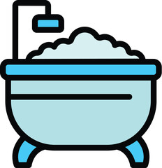 Poster - Bathtub icon. Outline bathtub vector icon for web design isolated on white background color flat