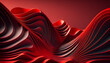 Abstract Red Wave Modern Background Design, Generative AI