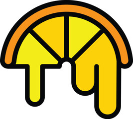 Poster - Half lemon icon. Outline half lemon vector icon for web design isolated on white background color flat